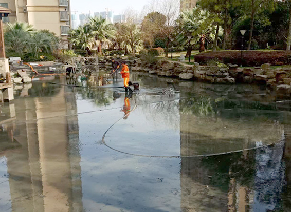 永康景观池淤泥清理